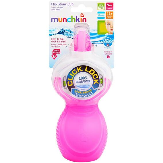 Munchkin Click Lock Flip Straw Cup - Blue - 9oz