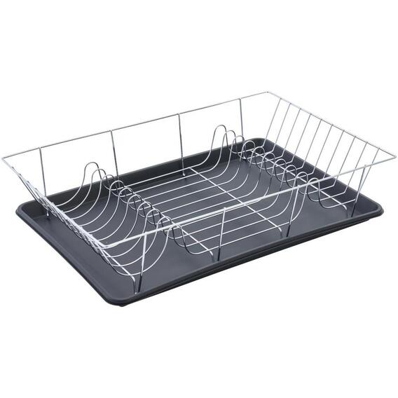 Mainstays Small Dish Drainer Rack - Chrome/Black