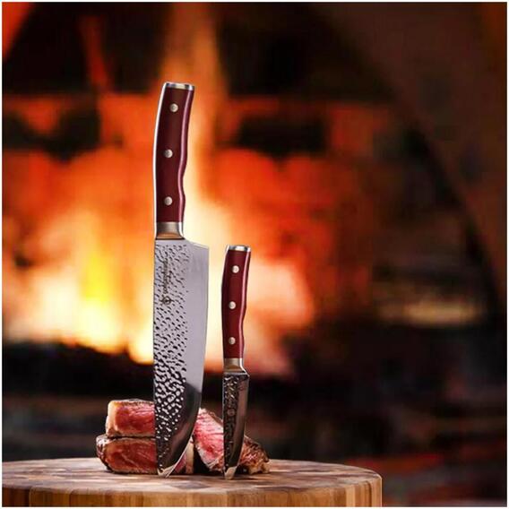 Forged in Fire 2pc Knife Set 8 Chef and 3.5 Paring Kitchen Tool