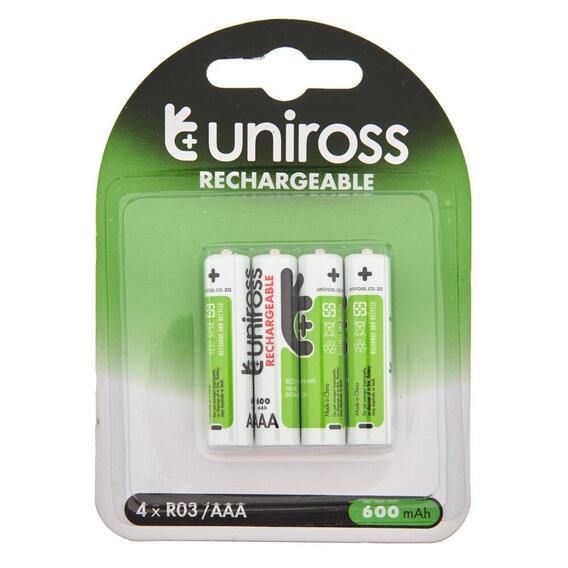 Uniross Pack 4 x Pile Rechargeable AAA - 1000mAh