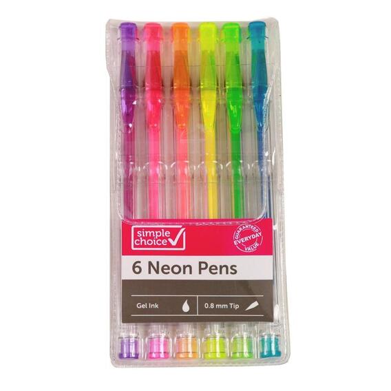 Masters Touch, Neon Premium Gel Pen Set, 1 Each of 12 Colors, Mardel